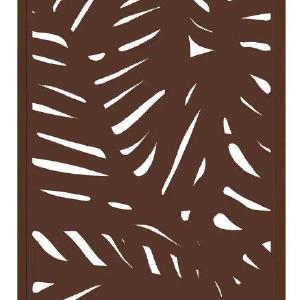 5 ft. x 3 ft. Espresso Brown Composite Framed Decorative Fence Panel Featured in the Palm Design Discount Classic