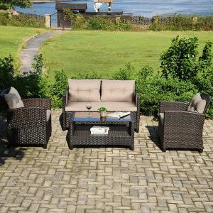 4PCS Outdoor Rattan Furniture Set Discount Big Sale