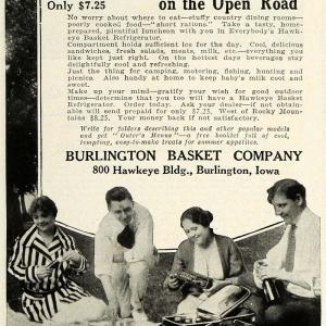1923 Ad Burlington Hawkeye Refrigerated Picnic Basket Food Outdoors Camping HG1 Store Sale Online