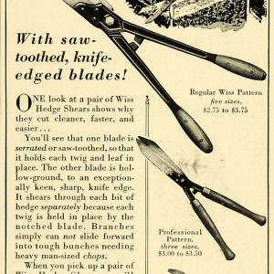 1930 Ad Wiss Hedge Shears Newark New Jersey Garden Bush Pruning Grass Tool HB3 Really For Sale