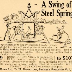 1909 Ad Antique Swing Steel Springs Lawn Furniture - ORIGINAL ADVERTISING OD3 With Mastercard