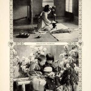 1913 Print Japanese Children Chrysanthemum Flowers Garden Japan Asia Orient YCM1 Low Cost Sale Online
