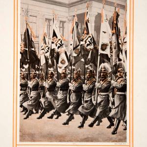 1913 Color Print German Army Parade March Flags Banners Germany Militarization Clearance For Cheap
