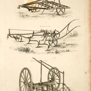 1852 Steel Engraving Antique Grubber Cultivator Harrow Farm Tool Agriculture FD1 Outlet 100% Authentic
