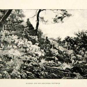 1896 Print Tennenji Buddha Statues Japanese Hill Landscape Flower Alfred XGED1 Affordable Cheap Pice