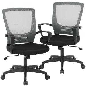 Ergonomic Office Chair Cheap Desk Chair Modern Executive Computer Chair Rolling Swivel Adjustable Chair Mesh Back Support for Women&men, Grey, (Set of 2) Free Shipping Discounts