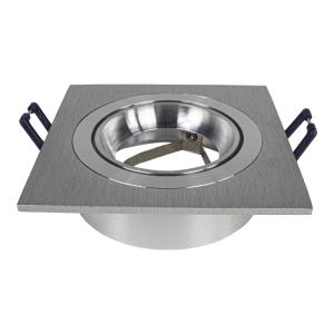 Zilveren spot armatuur 80mm | Enkel | Vierkant | Kantelbaar Discount Free Shipping