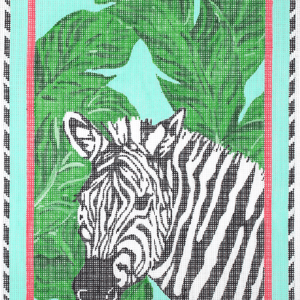 Megan Carn Zebra with Tropical Leaves Sale Genuine
