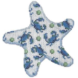 Blue Crabs on White Starfish with Stitch Guide Comfortable Cheap Pice