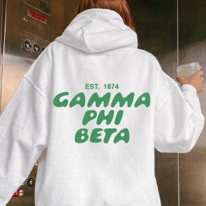 Gamma Phi Beta Bubble Font Sorority Hoodie | Gamma Phi Trendy Sweatshirt | Big Little Gift | Recruitment Gift Cheap Sale Inexpensive