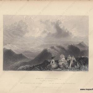 1839 - Mount Jefferson, (From Mount Washington) - Antique Print Free Shipping Buy