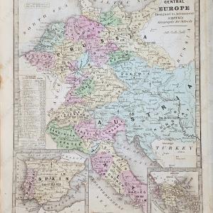 1839 - Central Europe [with inset maps of Spain and Portugal and Greece] - Antique Map Cheap Sale Choice