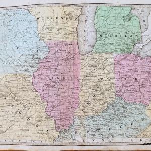 1839 - Map of the Western States [Midwest] - Antique Map Amazon Cheap Pice