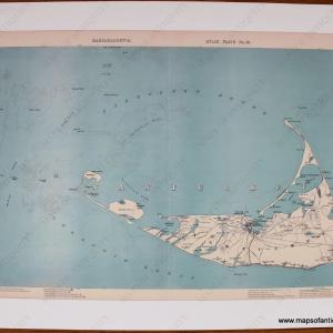 Massachusetts Atlas Plate No. 10. Nantucket, Walker 1891. - Reproduction Online For Sale