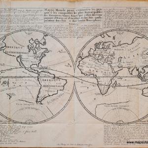 1705 - Mappe-Monde pour connoitre les progres & les conquestes les plus remarquables des Provinces-Unies. - Antique Map Discount Release Dates