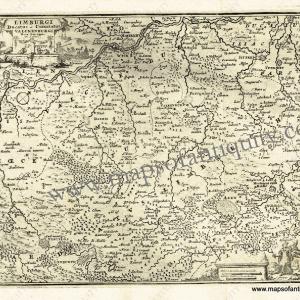 1725 - Limburgi Ducatus et Comitatus Valckenburgi (Parts of Belgium, the Netherlands, and Germany) - Antique Map Free Shipping Huge Surprise