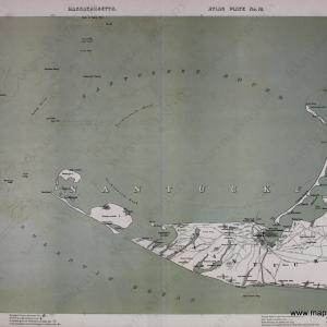 Massachusetts Atlas Plate No. 10. Nantucket, Walker 1891. - Reproduction Sale 100% Authentic