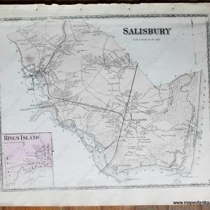 1872 - Salisbury - Antique Map Cheap Sale Supply