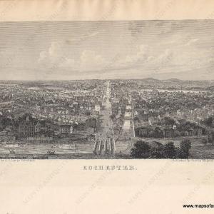1853 - Rochester - Antique Map Free Shipping Best Place