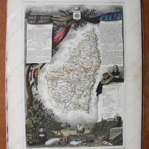 1872 - Dept. De L'Ardeche - Antique Map Pices Cheap Online