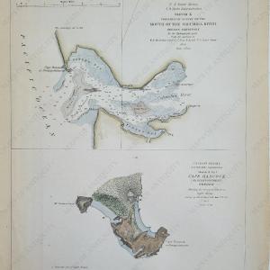 1851 - Sketch K Preliminary Survey of the Mouth of the Columbia River, Oregon Territory, Sketch K No. 2 Cape Hancock (or Disappointment) Oregon - Antique Chart For Nice For Sale