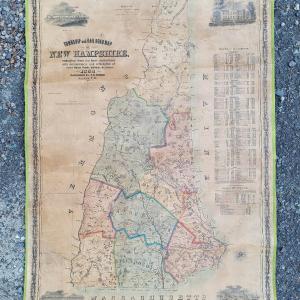 1854 - Township and Railroad Map of New Hampshire - Antique Map Cheapest