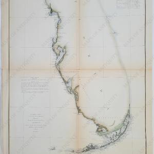 1851 - Sketch F Showing the Progress of the Survey in Section VI With a General Reconnaissance of the Western Coast of Florida 1848-51 - Antique Chart Sale Affordable