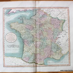 1806 - A New Map of France, Agreeable to its Division into Provinces, as Previous to the Revolution from the Latest Authorities - Antique Map Best Pices For Sale
