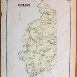 1875 - Wayland (MA) - Antique Map Fast Delivery For Sale