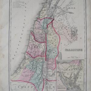 1876 - Double-sided sheet: Palestine, Australia - Antique Map Discount Pay With Paypal