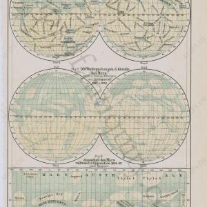 1900 - Mars - Antique Map Clearance Find Great