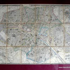 1850 - Galignani's Plan of Paris and Environs - Antique Map Discount Fashionable