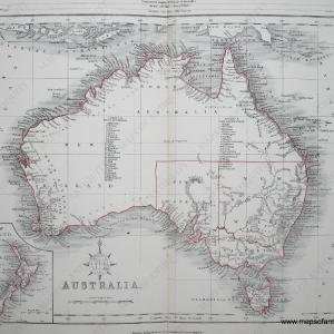 1850 - Australia and New Zealand - Antique Map Cheap Buy