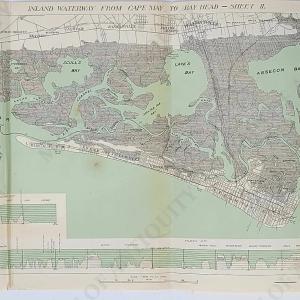 1908 - Sheet II: Inland Waterway from Cape May to Bay Head (area near Atlantic City, New Jersey) - Antique Map 2025 Unisex