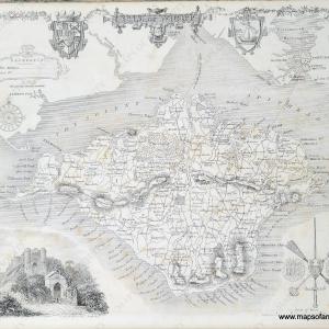 1850 - Isle of Wight - Antique Map Best Seller