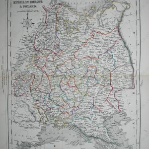 1850 - Russia in Europe and Poland - Antique Map How Much Online