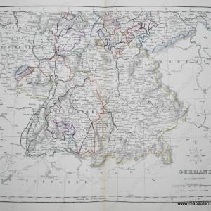 1850 - Germany Southern Part - Antique Map Pre Order