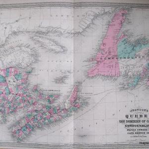 1870 - Quebec of the Dominion of Canada - Antique Map Recommend