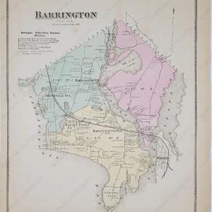 1870 - Barrington RI - Antique Map Huge Surprise