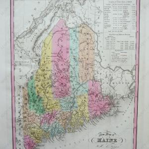 1842 - A New Map of Maine *****SOLD***** - Antique Map Free Shipping Browse