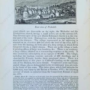 1841 - East view of Peekskill (NY) with verso of the residence of the late Chief-Justice Jay, Bedford (NY) - Antique Print Good Selling Online