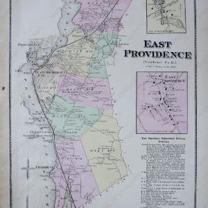 1870 - East Providence - Antique Map Fast Delivery For Sale