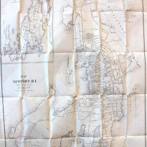 1883 - Pocket Map of the City of Newport, and Road Map of the Island of Rhode Island, with table of Distances, Heights of Land, Street Index, and Short Trip Guide to Newport.. *****SOLD***** - Antique Discount High Quality