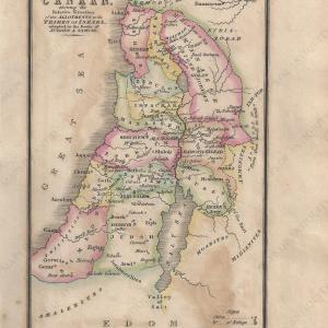 1823 - Canaan, shewing the Relative Situation of the Allotments to the Tribes of Israel, adapted to the Books of Judges & Samuel. - Antique Map Authentic Online
