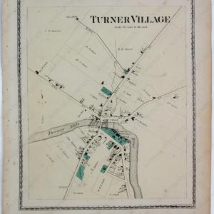 1873 - Turner Village (Maine) - Antique Map New For Sale