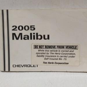 2005 Chevrolet Malibu Owners Manual Book Guide OEM Used Auto Parts Clearance Manchester Great Sale
