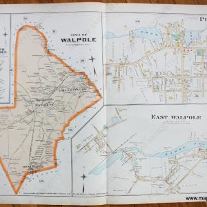 1888 - Town of Walpole, with South Walpole, East Walpole and Plainville (Wrentham), MA, Plate 42 - Antique Map Outlet Fashionable
