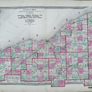 1868 - Atlas of Ohio Connecticut "Western Reserve" Including the Counties of Ashtabula, Trumbull, Mahoning, Lake, Geauga, Portage, Cuyahoga, Summit, Medina, Lorain, Erie and Huron. - Antique Map Online For Sale