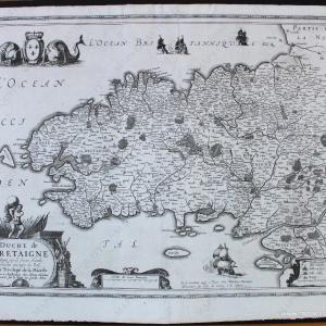 1630 - Brittany, France - Duche de Bretaigne - Antique Map Free Shipping Low Cost