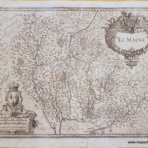 1630s - France - Le Maine - Antique Map The Cheapest Cheap Pice
